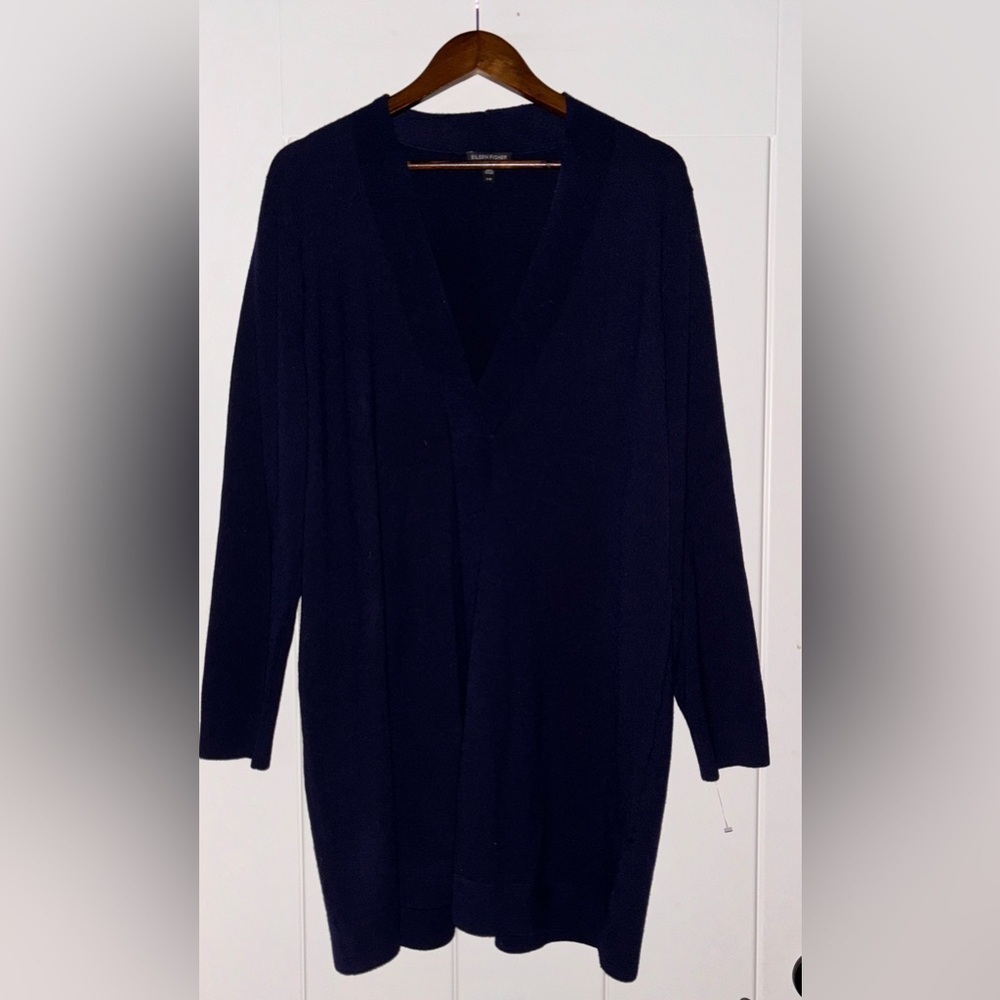 Eileen Fisher Classic Capsule Tunic Sweater Minimalist Quiet Luxury Women L